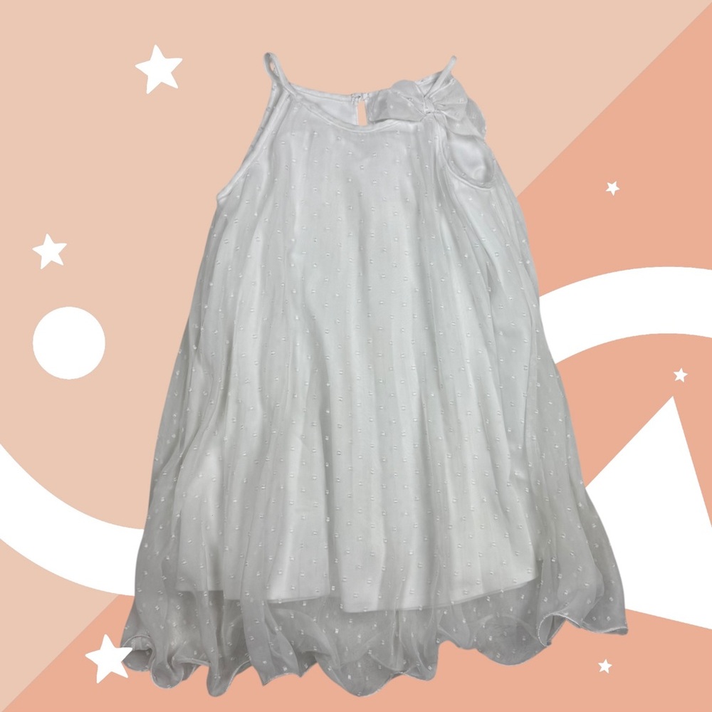 Cherokee White Dress with Bow Accent